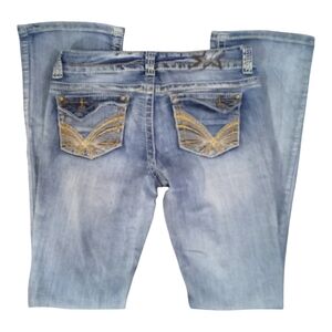 ^Almost Famous distressed light blue jeans